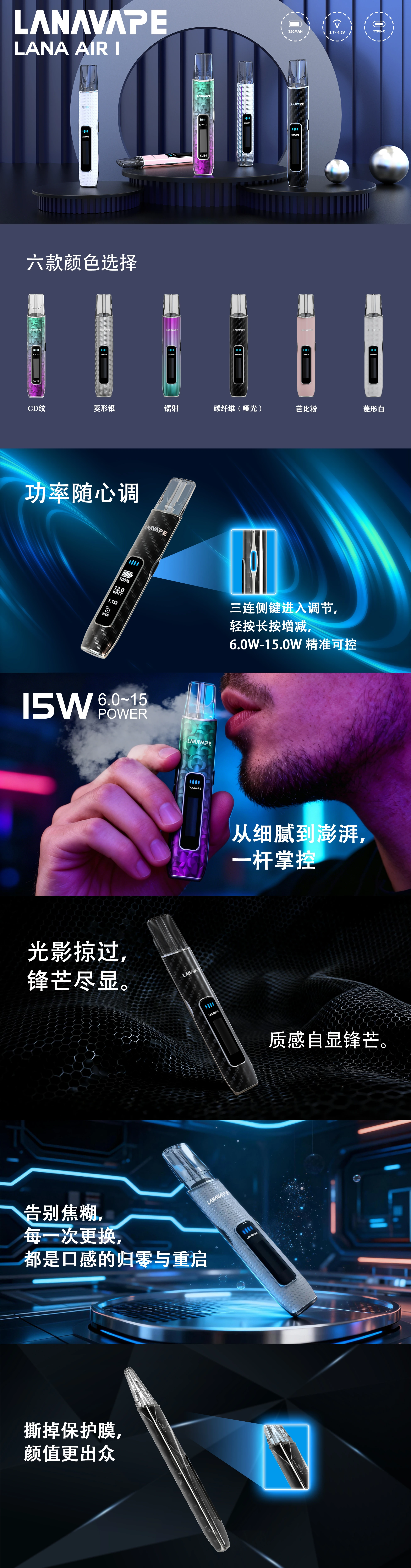 LANA-AIR-1-電子煙主機-LCD螢幕-可調功率